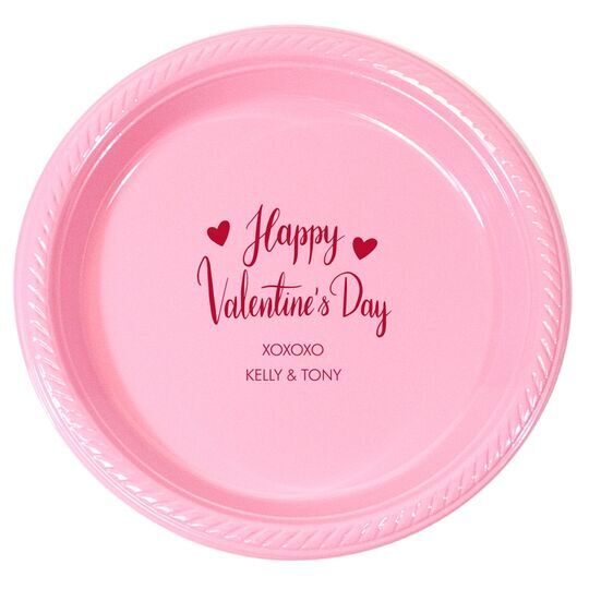 Happy Valentine's Day Plastic Plates